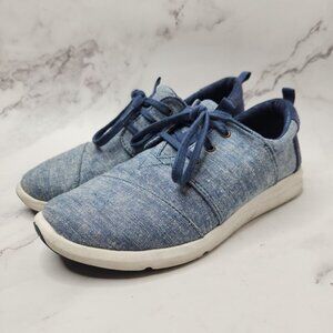 TOMS Del Ray Sneaker Blue Casuals Flats Lace Up Sneakers Women's 7